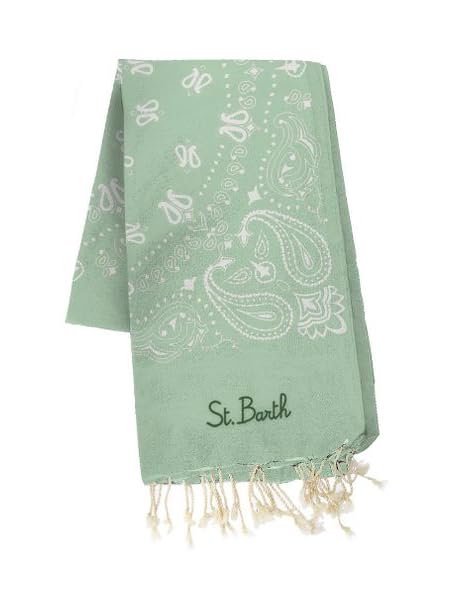 Saint Barth MC2 TELO MARE FOUTAS JACQUARD VERDE CHIARO
