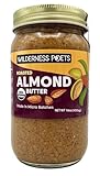 Wilderness Poets, Roasted Almond Butter - Organic, Smooth, Creamy, No Salt, Unsweetened - 1 lb (16 oz) glass jar