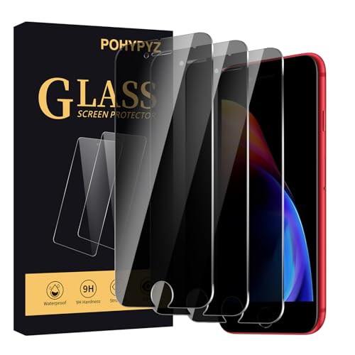 POHYPYZ 2 Pack Privacy Screen Protector for iPhone 8 Plus-7 Plus-6 Plus-6S Plus,Anti-Spy Tempered Glass Film, Anti-Scratch, 9H Hardness,Compatible phone cases,High definition