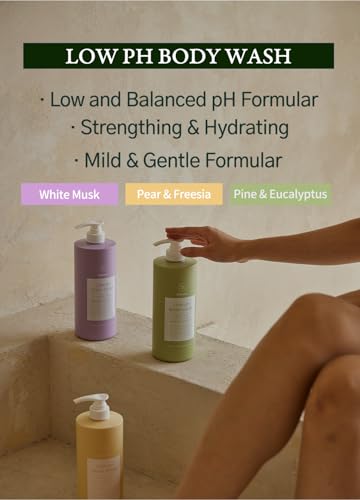 laferme Low pH balanced Gentle Korean Body Wash with Natural & Organic Ingredients, Hypoallergenic for Sensitive Skin, Moisturizing & Hydrating for Dry Skin, For Women & Men, 33 Fl Oz, Pear & Freesia - Image 3