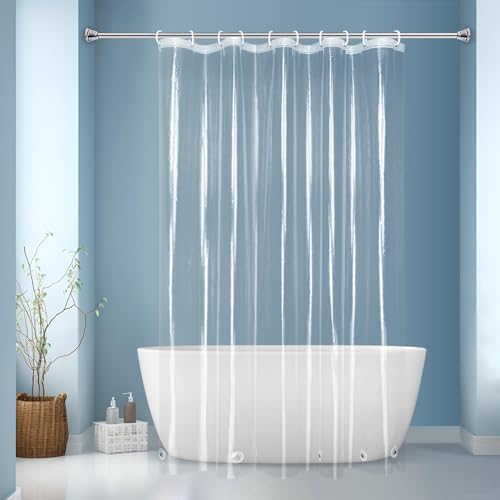 Tonnali Extra Wide & Long PEVA Shower Curtain Liner, 84x74 Inches, 6 Magnets - View #11