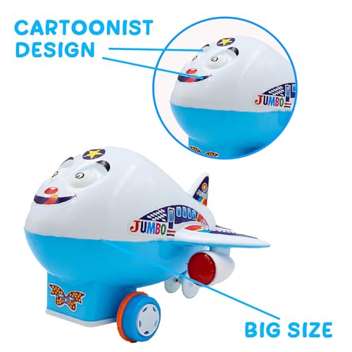 Image of ToyBharat Jumbo Plane Friction Power Toy in Multicolour with Realistic Design for Kids Aged 1-6 Years. Safe, Non-Toxic, Battery-Free, Ideal for Indoor and Outdoor Play.