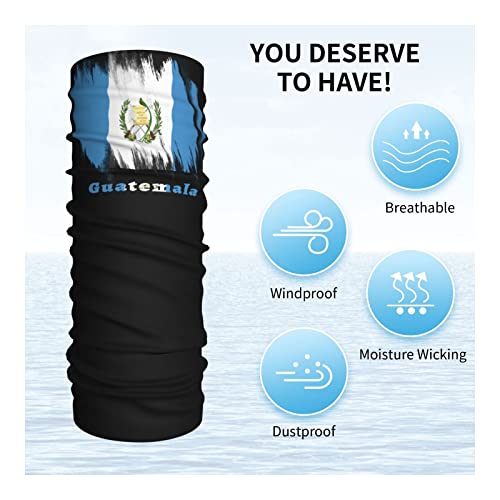 Guatemala Flag Guatemalan Seamless Neck Gaiter Face Mask Seamless UV Protection Shield Scarf Bandana for Motorcycle Cycling Riding Running Headbands White3