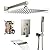 Rain Shower System 12 inch Shower Faucet Set with Tub Spout,Bathroom Wall Mounted Waterfall Shower Head Faucet Sets Complete with Handheld Spray,Rough-in Valve Body and Trim kit,Brushed Nickel