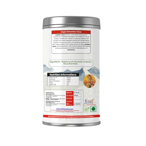 Image of Nutrillama Himalayan Red Raspberry Leaf Tea | Natural Red Raspberry Leaf Herbs Supports uterine tone and women's reproductive wellness 60gm| one month pack