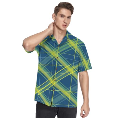 Chemise Hawaïenne Homme Plage et Casual Chic en Motif Géométrique