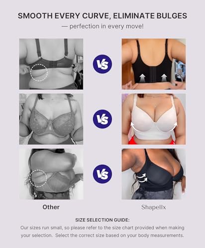 SHAPELLX Back Smoothing Bras for Women Push Up Underwire Comfortable Bralettes Side Support Bras2