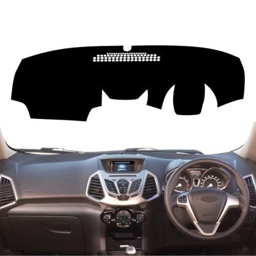 Image of Car Dashboard Cover Mat Compatible with Ford Ecosport 2013-2017 Waterproof, Dustproof, UV Resistant | All-Weather Protection with Mirror | Custom Fit (Balck)