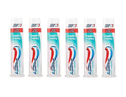 Aquafresh Fresh & Minty Whitening Pump Action 3 in 1 Formula Toothpaste 100 ml by Aquafresh Family (6 Count)