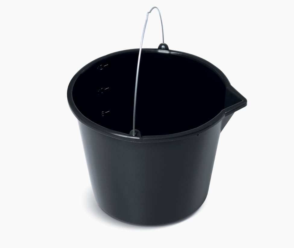 Plastic Bucket Black Heavy Duty Standard Builders Equestrian