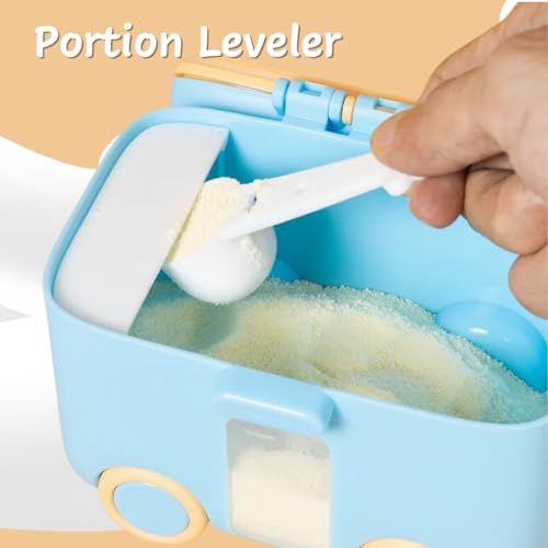 Image of Adore Silicone Tuk Tuk Baby Milk Powder Container, Formula Storage And Milk Powder Dispenser Box (180 Gm, Blue)