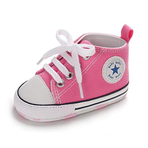 Meckior Baby Girls Boys Canvas Sneakers Soft Sole High-Top Ankle Infant First Walkers Crib Shoes