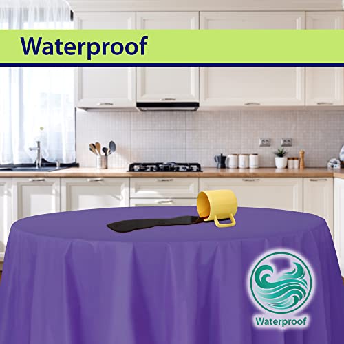 Image of Party Dimensions Purple Disposable Plastic Tablecloth for Round Tables (36 Pack) Table Cloths for Parties, Events & Weddings, Indoors & Outdoors, 84 inches, Plastic Table Cover