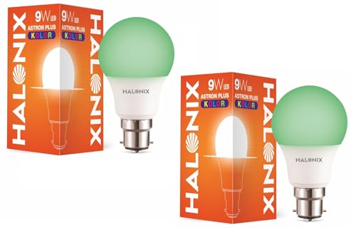 Image of Halonix LED BULB ASTRON PLUS 9W B22 GREEN PACK2