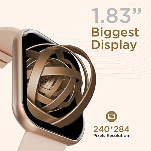 Image of Fire-Boltt Dazzle 1.83 inch Smartwatch Full Touch Largest Borderless Display & 60 Sports Modes (Swimming) with IP68 Rating, Sp02 Tracking, Over 100 Cloud Based Watch Faces (Beige)