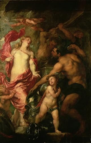 Peinture huile Van Dyck Vénus et Vulcain pour habiller un grand mur vide