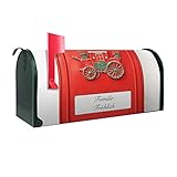 banjado® Amerikanischer Briefkasten - US Mailbox/Letterbox mit Motiv Postkasten Nostalgie 51x22x17cm - Postkasten Stahl aus Amerika – Briefkasten amerikanisch grün pulverbeschichtet