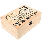 Tofficu Nähzubehör Aufbewahrungsbox Aus Holz Mit Deckel Praktischer Nähkorb Für Nadeln Nähgarn Und Kleine Bastelartikel Kompakte Nadelbox 9.45X6.69X3.54In Für Haushalt Und Diy Projekte