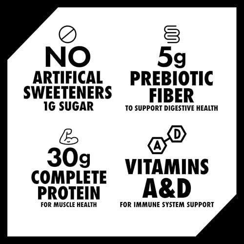 Image of Oikos 30g Protein Shake, Strawberry, High Protein Drinks, Shelf Stable, Ready to Drink, 5g Prebiotic Fiber, 12 fl oz Bottle, 4 Count​