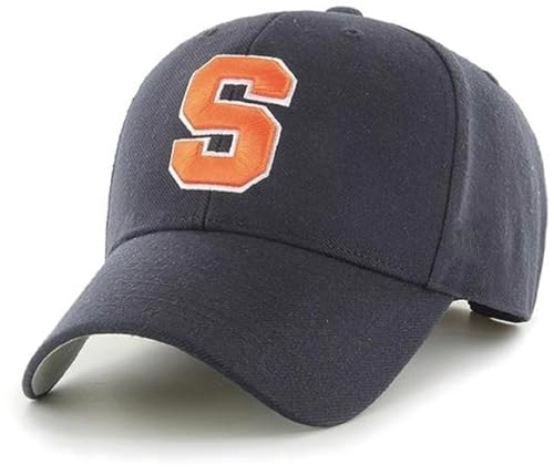 Gorra deportiva ajustable azul y naranja con logo bordado miniatura 1
