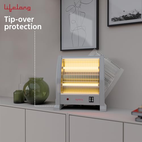 Image of Lifelong Dyno 800 Watts Quartz Room Heater for Home with 2 Power settings, ISI Certified, 2 Rod Heater for Room |Cord Length 1.5 Meter| 1 Year Manufacturer's Warranty (LLQH925, Grey)