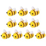 EXCEART 10Pcs Wollfilz Biene Handwerk Kugeln Bee Wolle Filz Mini Handwerk Kugeln Bee Wolle Filz DIY Bee Handwerk Ornamente für Baby Dusche DIY Handwerk Kleidung Hut Kostüm