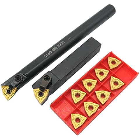 5/8" Lathe Excircle Indexable Carbide Turning Tool Holder MWLNR1616H08 + Metal Lathe Internal Boring Bar S16Q-MWLNR08 + Indexable Carbide Turning Inserts WNMG431(WNMG080404)…… Cover