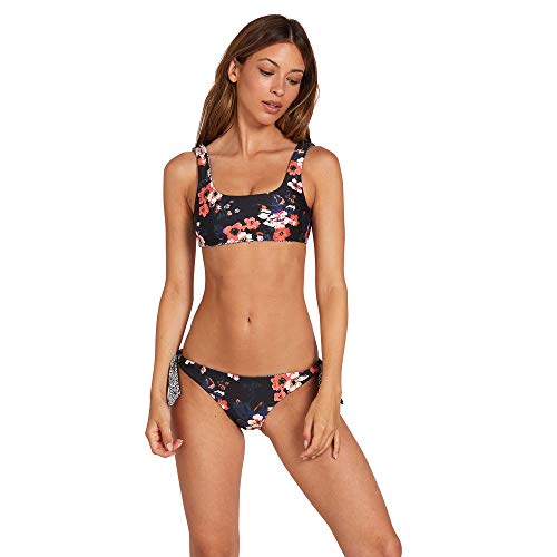 Bas de bikini femme Volcom Leaf It Be finitions soignees motif floral
