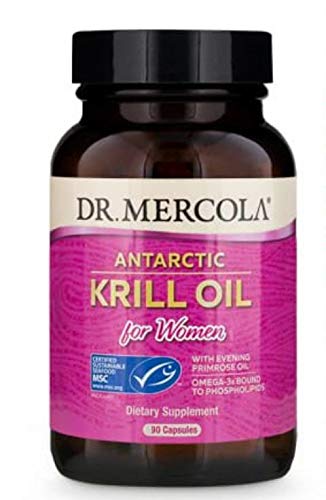 Dr. Mercola Antarctic Krill Oil for Women with Evening Primrose Oil, 90 Capsules (Pack of 1)
