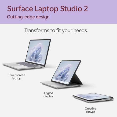 Image of Microsoft Surface Laptop Studio 2 14.4 inch Tablet 2-in-1 Laptop 120 Hz Intel Core i7-13800H 32GB RAM 1TB SSD NVIDIA GeForce RTX 4050 Platinum