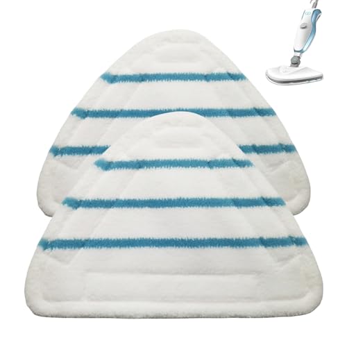 2 Lingettes Reutilisable Vapeur Triangulaires Lavables Remplacement Microfibre Nettoyage des Sols Tête pour Balai à Vapeur Nettoyage à Vapeur