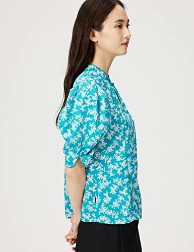 完成品 つばめリリーブラウン 小花柄チャイナトップス シャツ/ブラウス