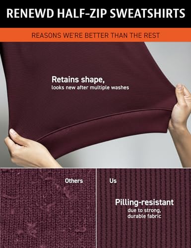 Image of DAMENSCH ReNEWd Soft Ribbed Texture, Strong Durable Fabric, Dyes Ottoman Half-Zip Sweatshirts
