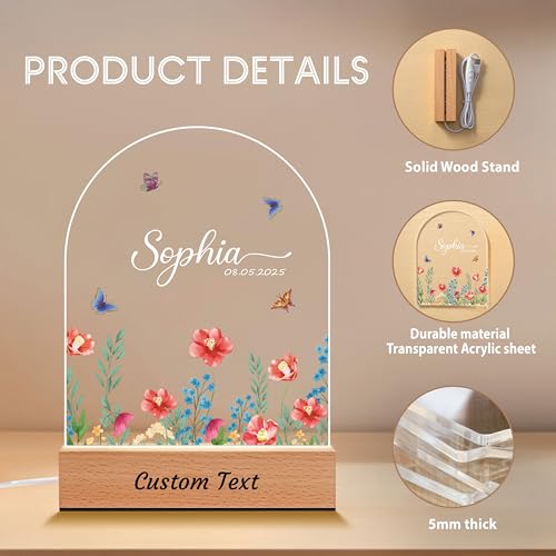 Lámpara de noche personalizada para bebé acrílica miniatura 5