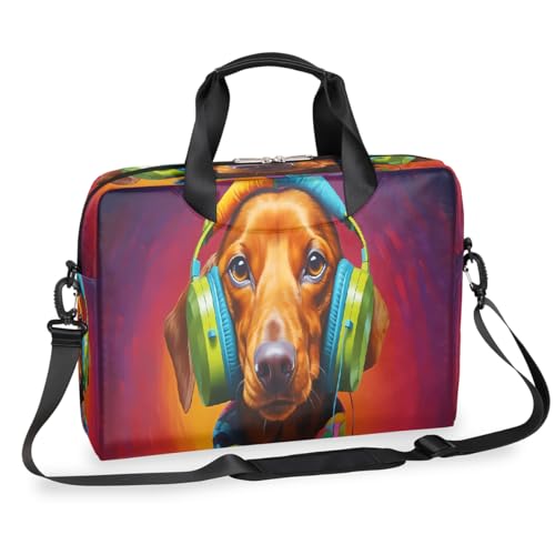 Bolsa para laptop 16 pulgadas slim con diseño de perro salchicha miniatura 1