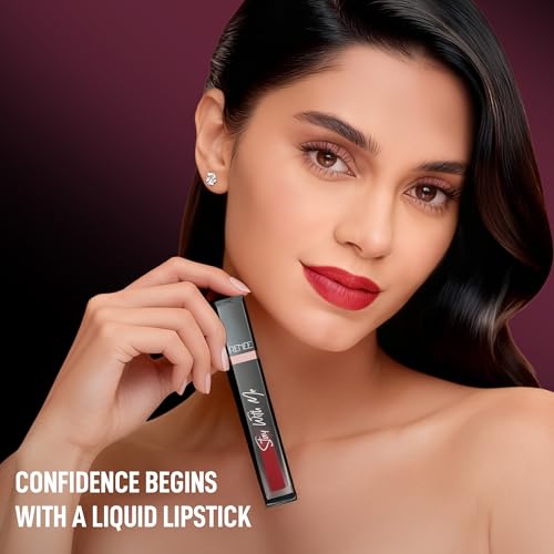 Image of RENEE Stay With Me Matte Transferproof Liquid Lipstick- Thirst of Wine | Waterproof & Smudge-proof | Bold Pigment, Lightweight & Long-lasting | With Hyaluronic Acid & Vitamin E | 6 ml