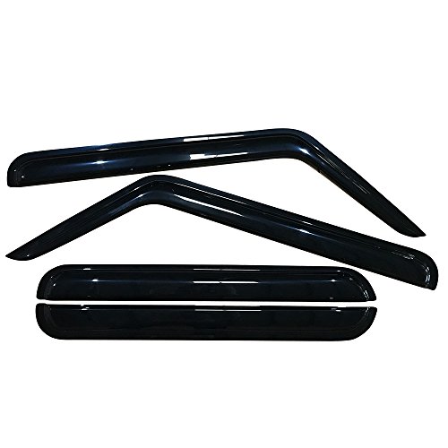 Window Visor Deflector Compatible With 2006-2010 Jeep Commander, Slim Tinted Acrylic By Ikon Motorsports #TOP1