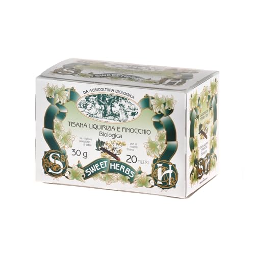 Sweet Herbs® | Tisana Liquirizia Finocchio | Infuso Biologico Digestivo Liquirizia Finocchio - 20 Filtri in Singole Bustine (30 Gr)