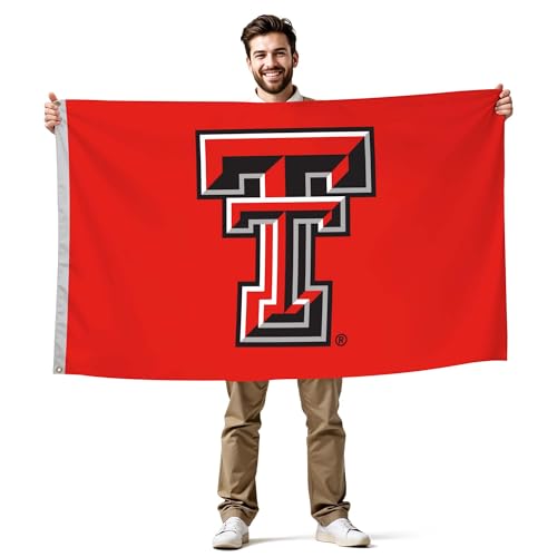 Texas Tech Red Raiders College Sports Printed Flag - NCAA Licensed - Nylon - School Banner (Red Black White) (3 x 5)