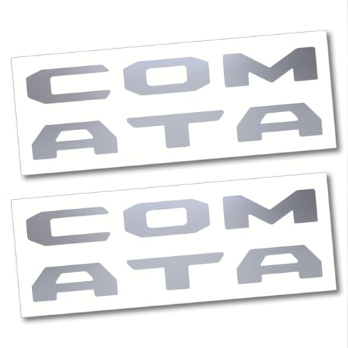Image of (2 Sets) Prime Series UV Weatherproof Vinyl Decals for Glove Box Dashboard Letter Inserts Compatible fits Tacoma 2016-2023 (Metallic Silver)