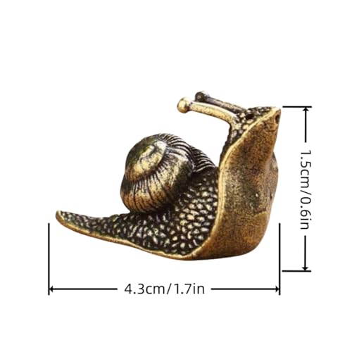 Brass Snail Figurine – Intricately Crafted Antique-Style Decorative Desk Accessory for Office &amp; Home | Indoor/Outdoor Deco