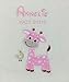 Babydecke mit Name und Geburtsdatum Bestickt / kuschelig weich / 1A Qualität (Beige - Giraffe Rosa)