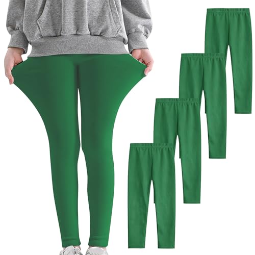 4 Pack Girls Leggings Teens Stretchy Dance Yoga Pants Kids Full Length Basic Solid Daily Ballet Tights4