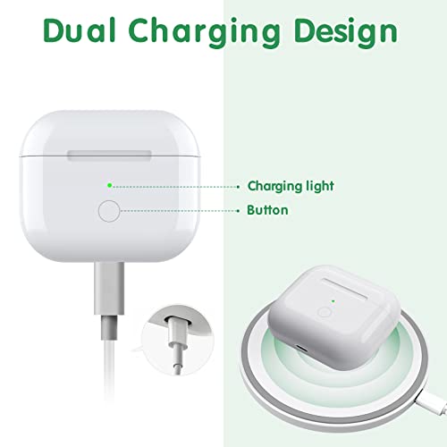 Charging Case Replacement For Airpods 3Rd Generation, Upgraded Airpods 3 Wireless Charger Case, Compatible With Airpod 3 Gen Support Blue-Tooth Pairing Sync, 600 Mah Battery, No Airpods (3Rd), White #TOP3