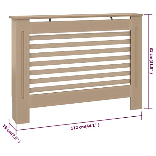 GOLINPEILO MDF Radiator Cover Heater Cover Cabinet Shelf Household Appliance Heating Accessories Home Improvement Furniture Heat Sink Brown, 44.1"x7.5"x32.1",Horizontal Style