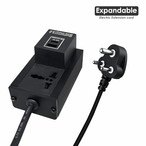 Image of MX Extension Board with USB-C PD 65W & USB-A Port - Universal 3-Pin Socket, 6A to 13A, Flame-Retardant Body, Safety Shutter, 1.5 Meter Heavy-Duty Cable, Power Strip for Home & Office