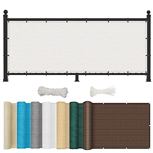 LWJSOCP Telo Parasole per Esterni 80 x 650 cm - Resistente alle intemperie e ai Raggi UV, con Rete e Fascette per Il Fissaggio a Terra, Ideale per Giardino, Patio e terrazzo - Tessuto bian