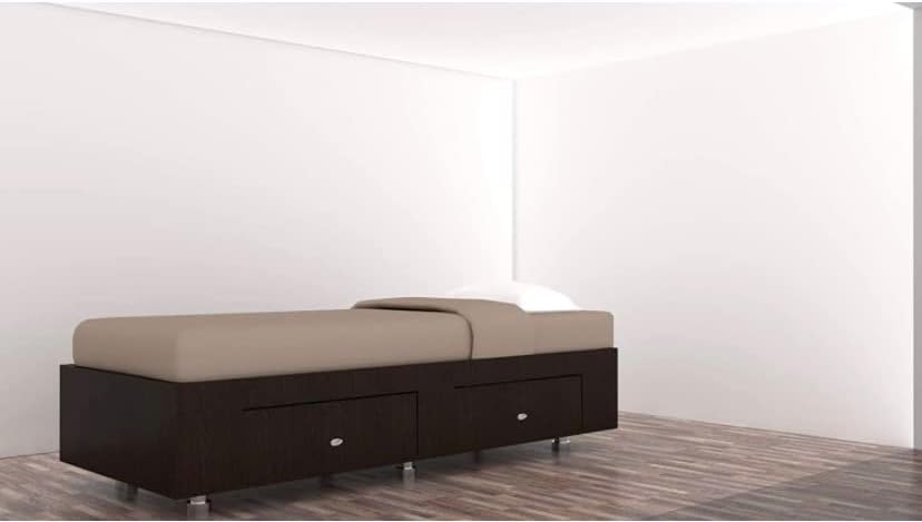 Prestige Engineered Wood Glossy Furniture Bed Deewan with Storage Box, 72x30, Single, Black