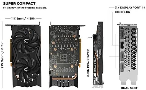 Zotac Gaming GeForce GTX 1660 6GB GDDR5 192-bit Graphics Card, Super Compact, ZT-T16600K-10M