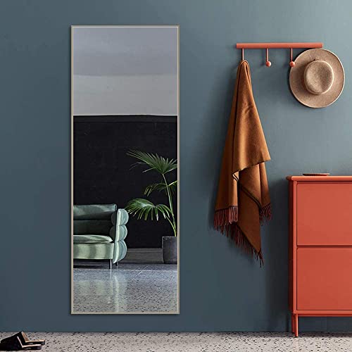 Image of NeuType Full Length Bedroom Wall-Mounted Floor Mirror with Standing Holder (Matte Champagne)